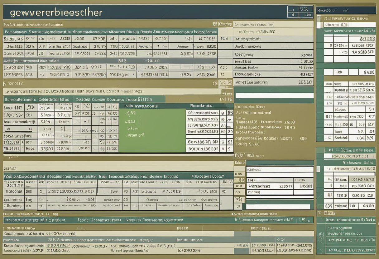 A computer screen displaying the Gewerbesteuer Rechner functionality with input fields and calculation results
