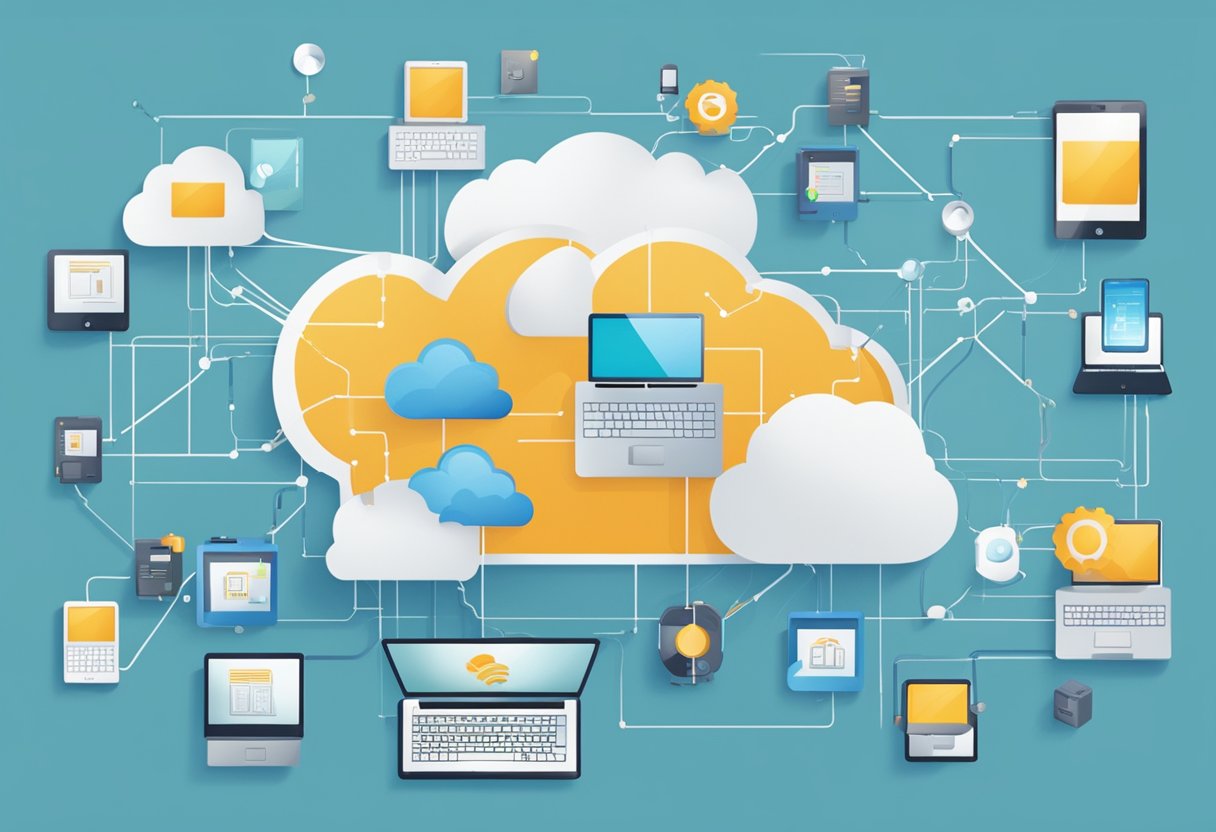 A group of interconnected devices sharing information and resources through cloud computing, facilitating collaborative learning