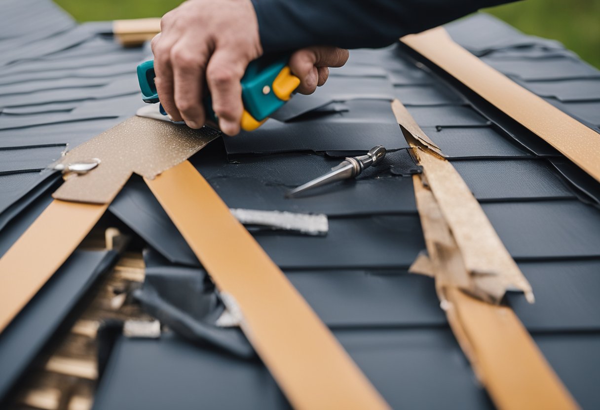 A damaged vinyl siding panel being easily replaced by a repair person with simple tools