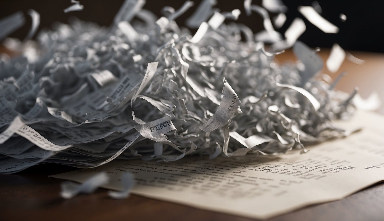 A document being torn or shredded to symbolize revoking a future power of attorney