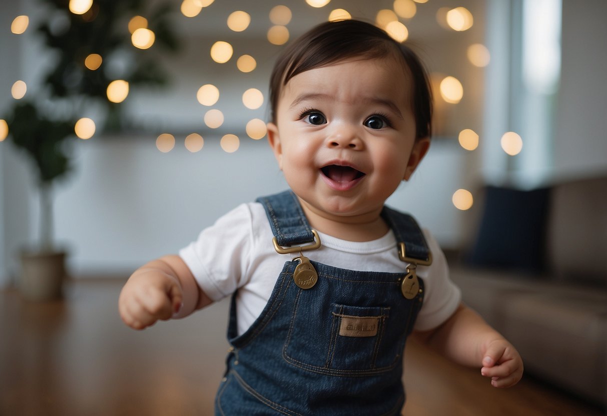 A 9-month-old turns towards the sound of their name being called, showing recognition and response