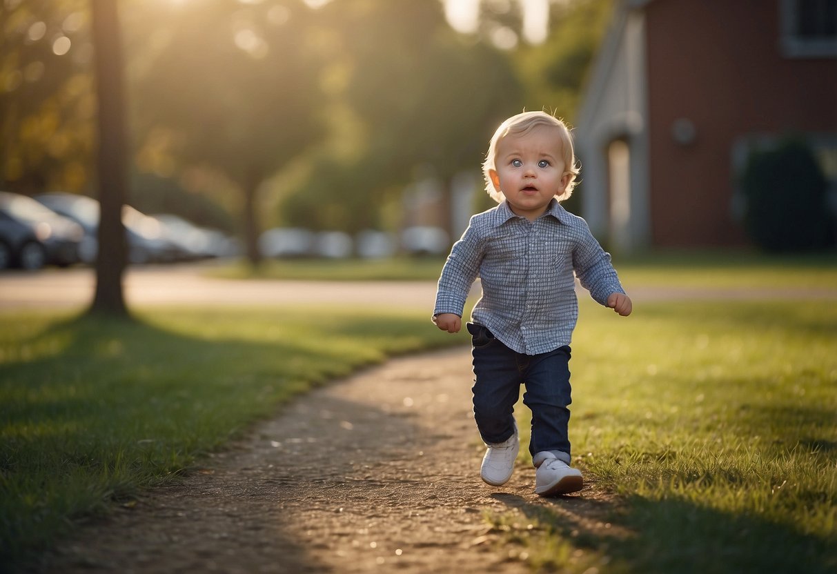 A toddler with ADHD takes early steps, wobbling with determination