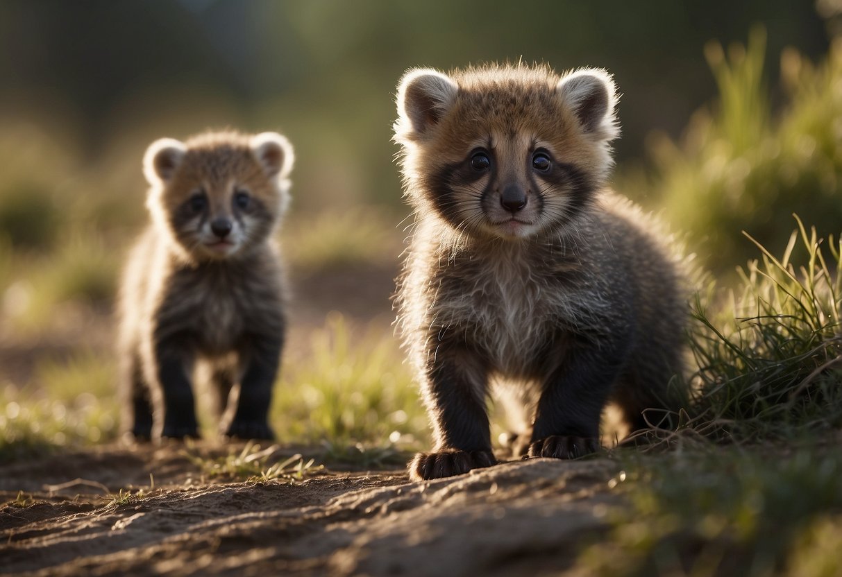 A baby animal looks around, calling out for its mother, while other animals watch with concern