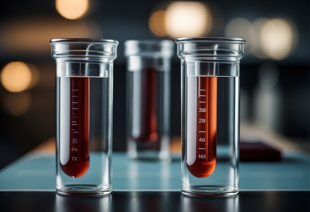 Two identical test tubes filled with the same type of blood, labeled "Twin A" and "Twin B," sit side by side on a lab table