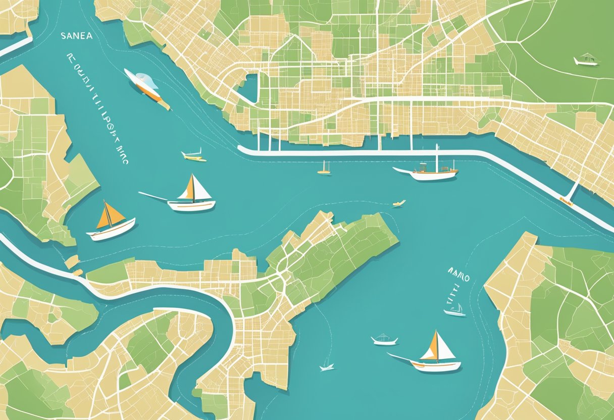 A map of Singapore and Manila with a speech bubble containing the words "Frequently Asked Questions" hovering between them