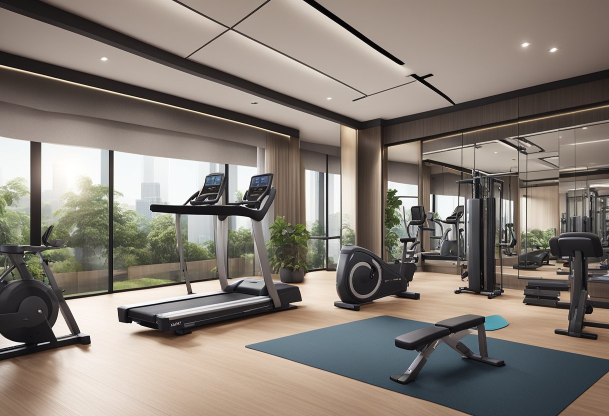 The private gym in Singapore features modern equipment, spacious workout areas, and sleek interior design