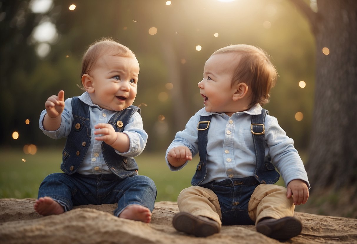 Babies babble and gesture, showing early communication milestones