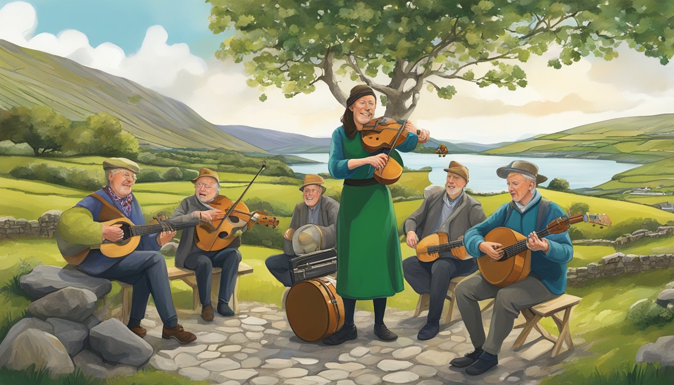 Vibrant Irish language and traditional music fill the air in County Kerry, influencing local culture
