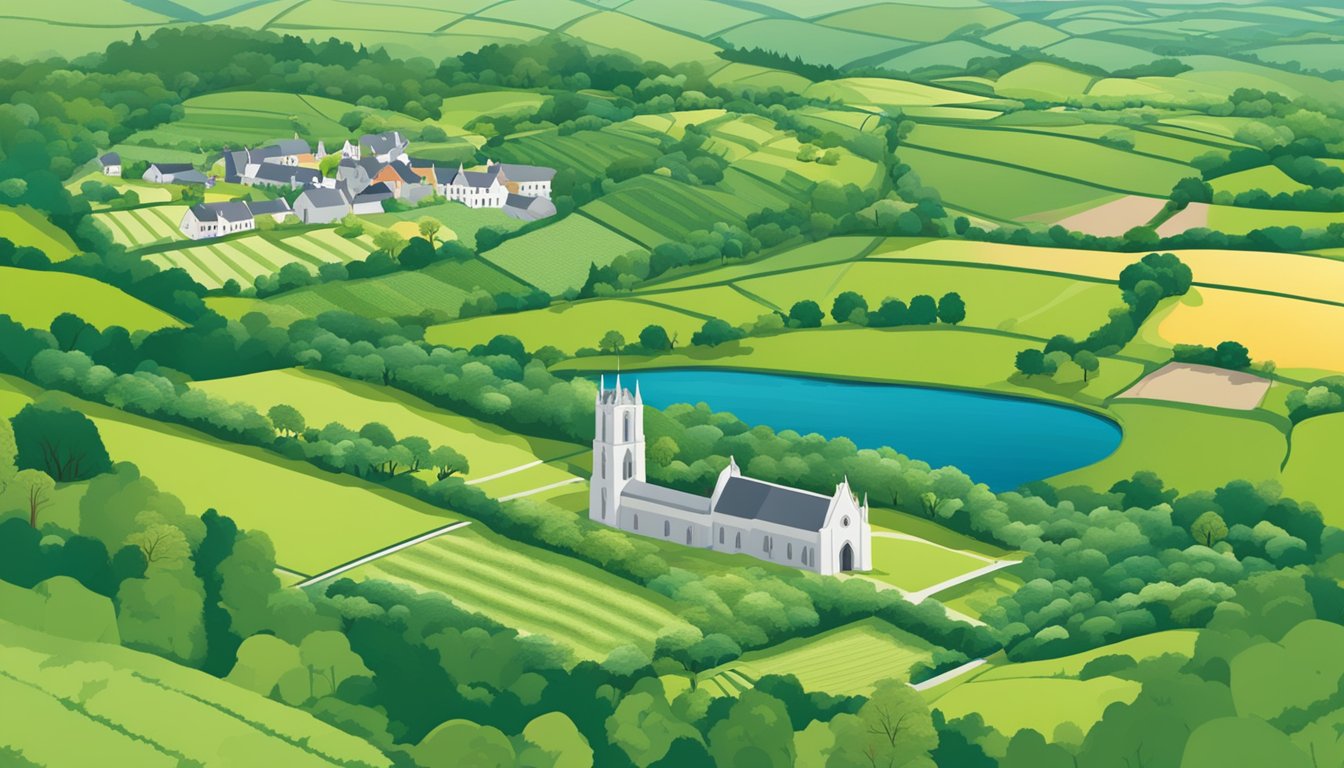 Lush orchards spread across County Armagh, with historic landmarks dotting the landscape