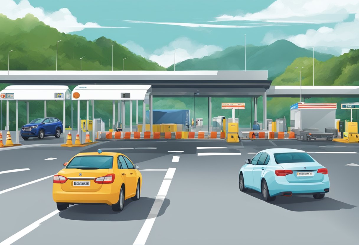 Vehicles crossing border at Malaysia-Singapore VTL checkpoint