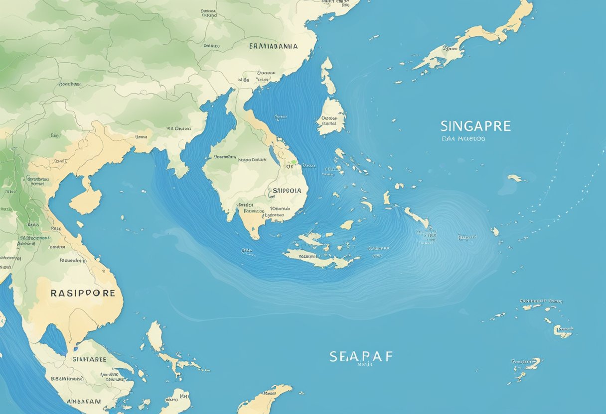 Rain falls on a map of Singapore, with blue representing areas of heavy rainfall and lighter shades indicating lighter precipitation
