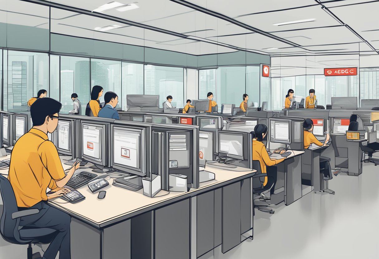 Customers accessing OCBC services through a hotline in Singapore