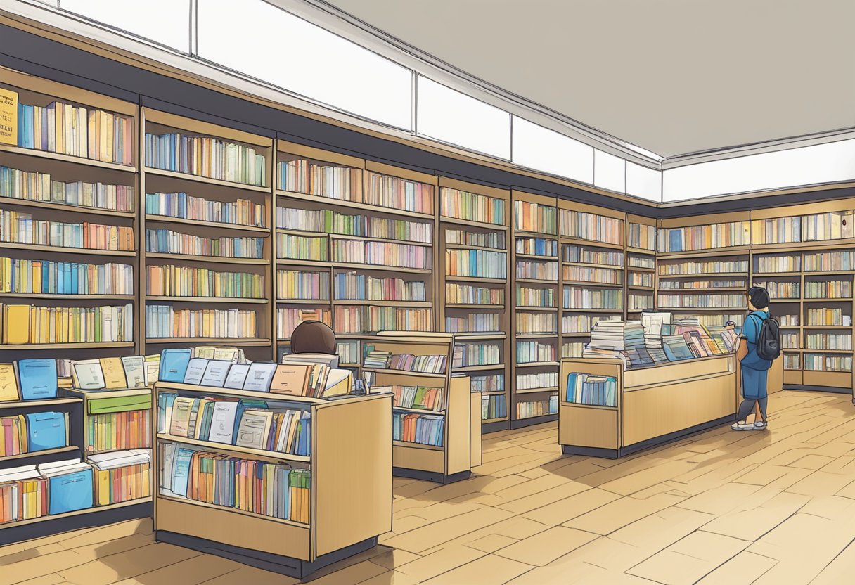 Visitor information books displayed at Kinokuniya Singapore main store