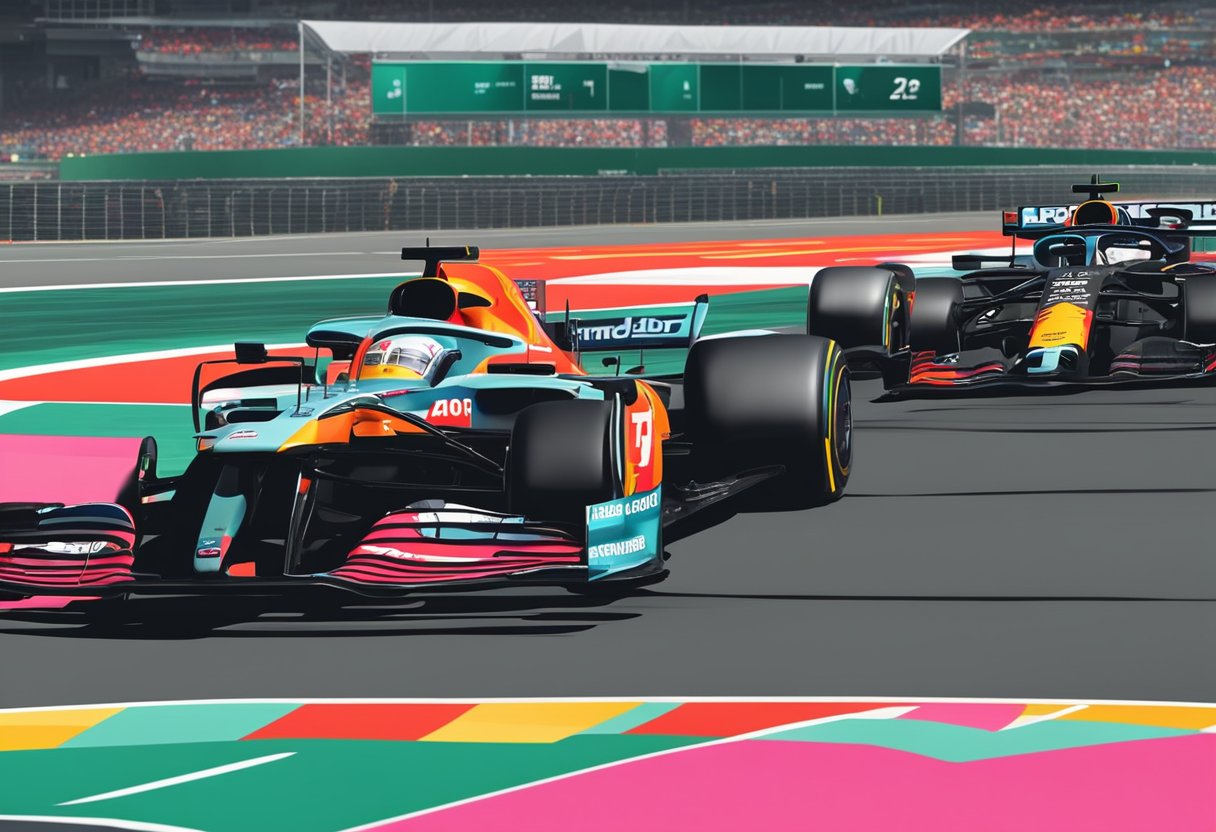 The Singapore Formula 1 race weekend schedule for 2024 is depicted on a digital screen, with colorful graphics and detailed timetable
