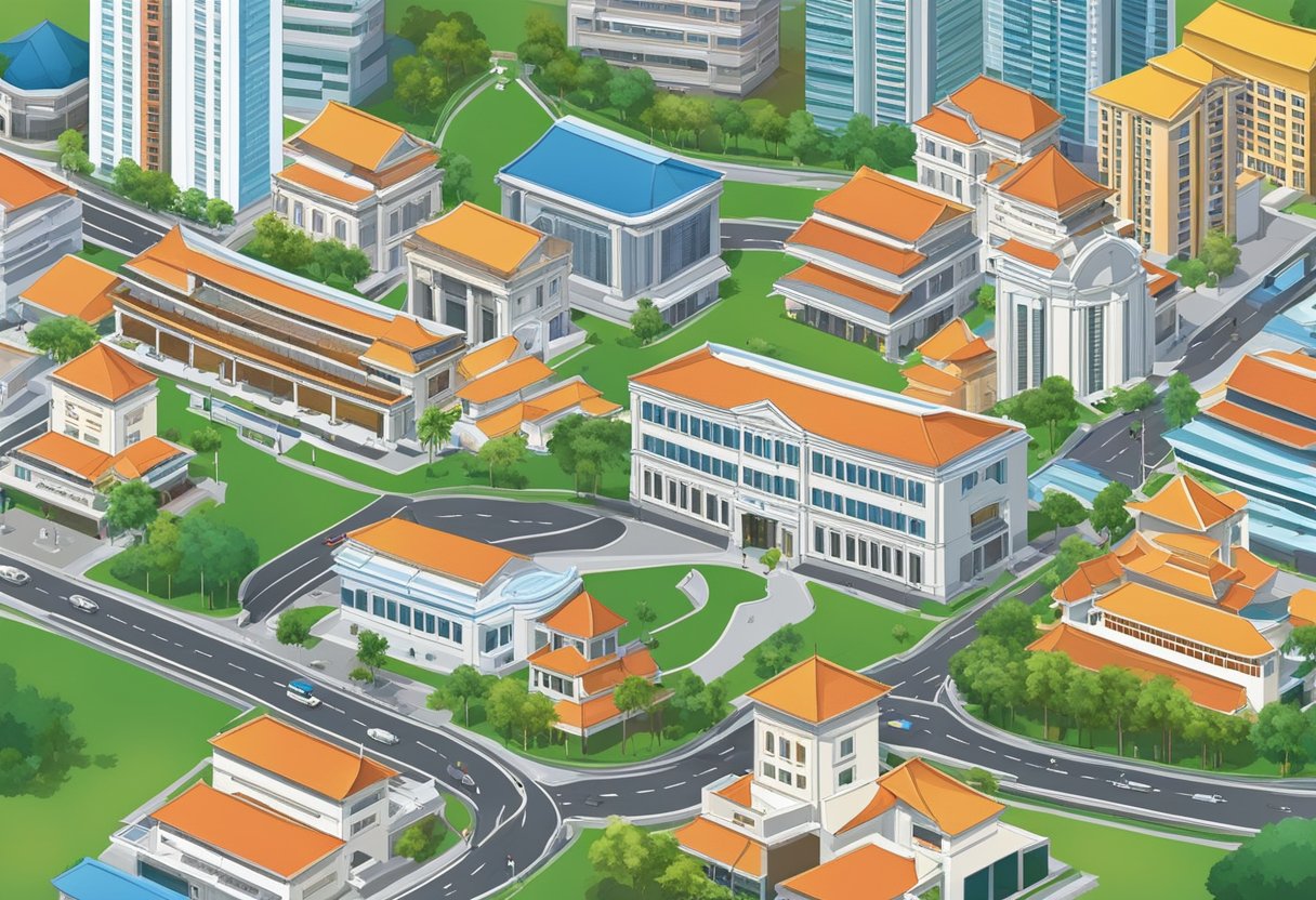 The Town Councils and Community buildings stand proudly in the heart of Singapore, representing the local government's dedication to serving its residents