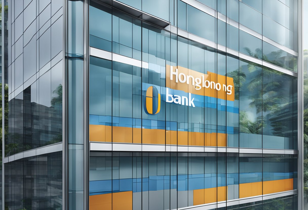 The Hong Leong Bank Singapore logo displayed prominently on a modern glass building facade