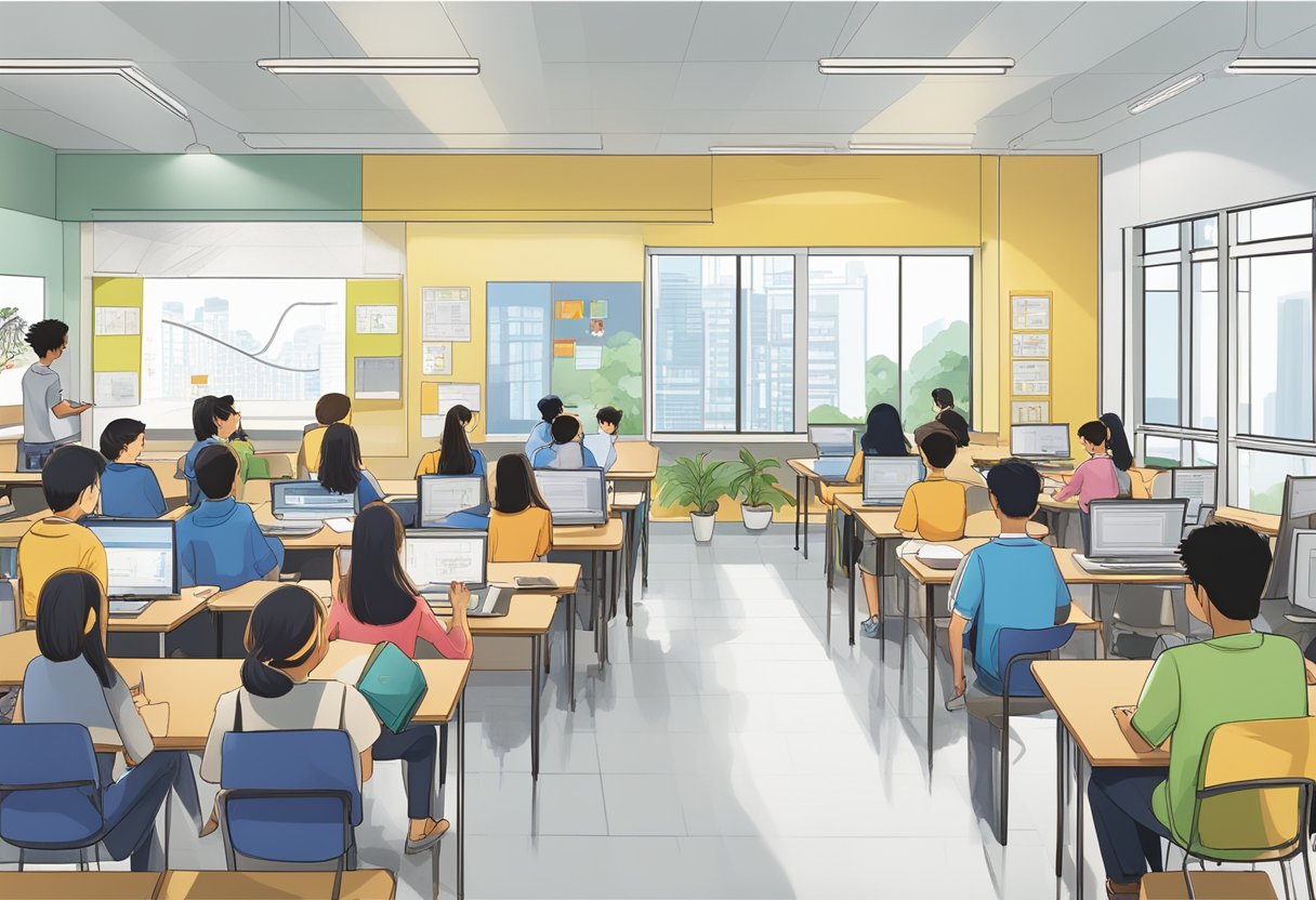 Students at NLCS Singapore engage in rigorous study, collaborate on projects, and excel in academics, surrounded by modern facilities and a vibrant learning environment