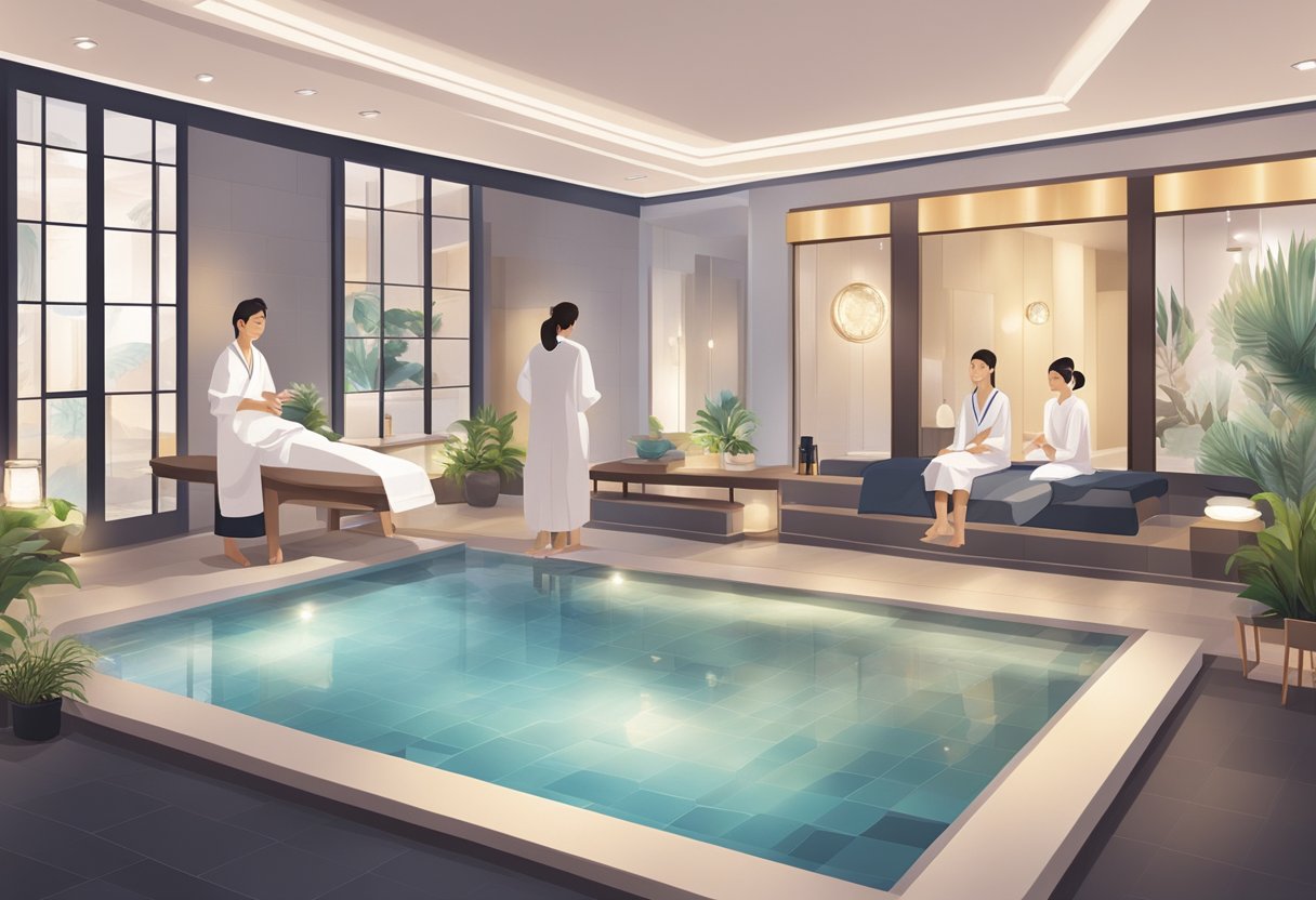 People enjoying various spa facilities and services at g.spa Singapore, a 24-hour one-stop spa destination