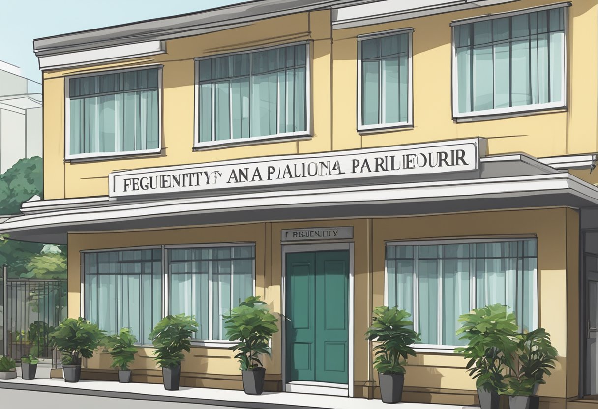 A signboard outside a modern funeral parlour in Singapore, with the words "Frequently Asked Questions" displayed prominently