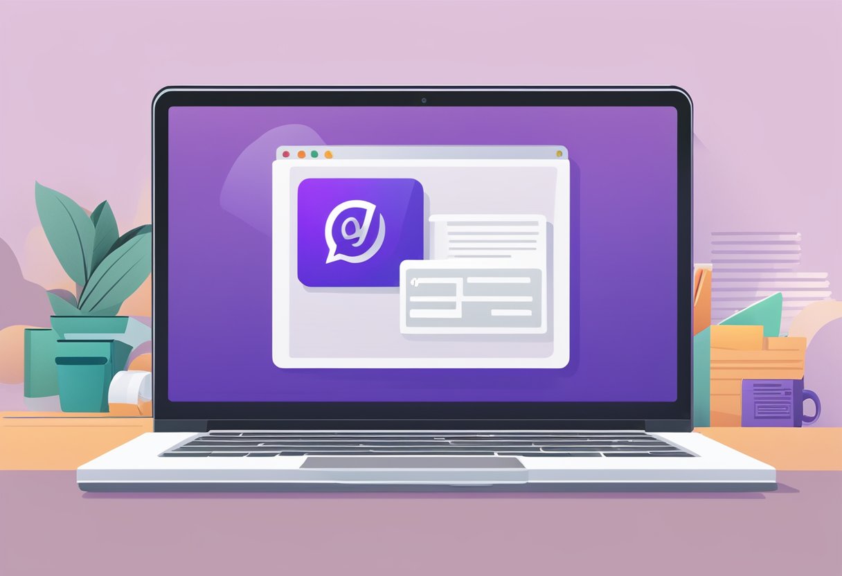 A laptop displaying the Yahoo Mail Singapore homepage with the Yahoo Services Integration logo prominently featured