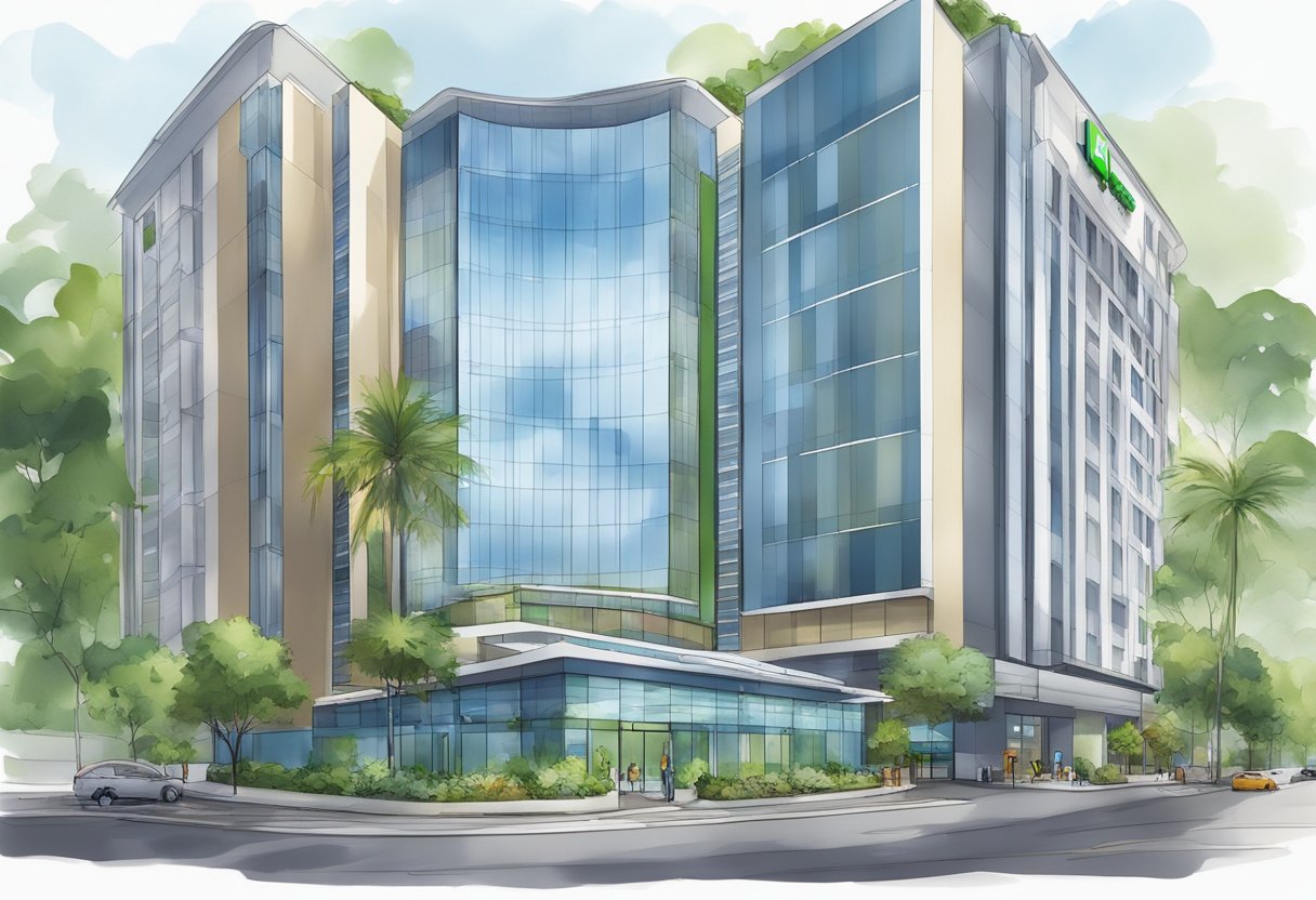 The holiday inn express in Singapore features modern accommodation and amenities, including a spacious lobby, comfortable rooms, a fitness center, and a refreshing swimming pool