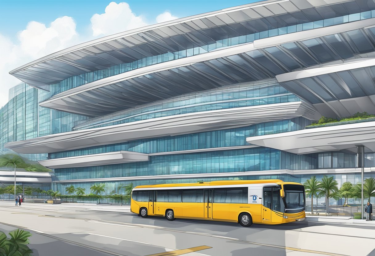 The ambassador transit hotel in terminal 3 of Singapore's airport, with its modern architecture and sleek design, stands tall against the backdrop of the bustling airport terminal