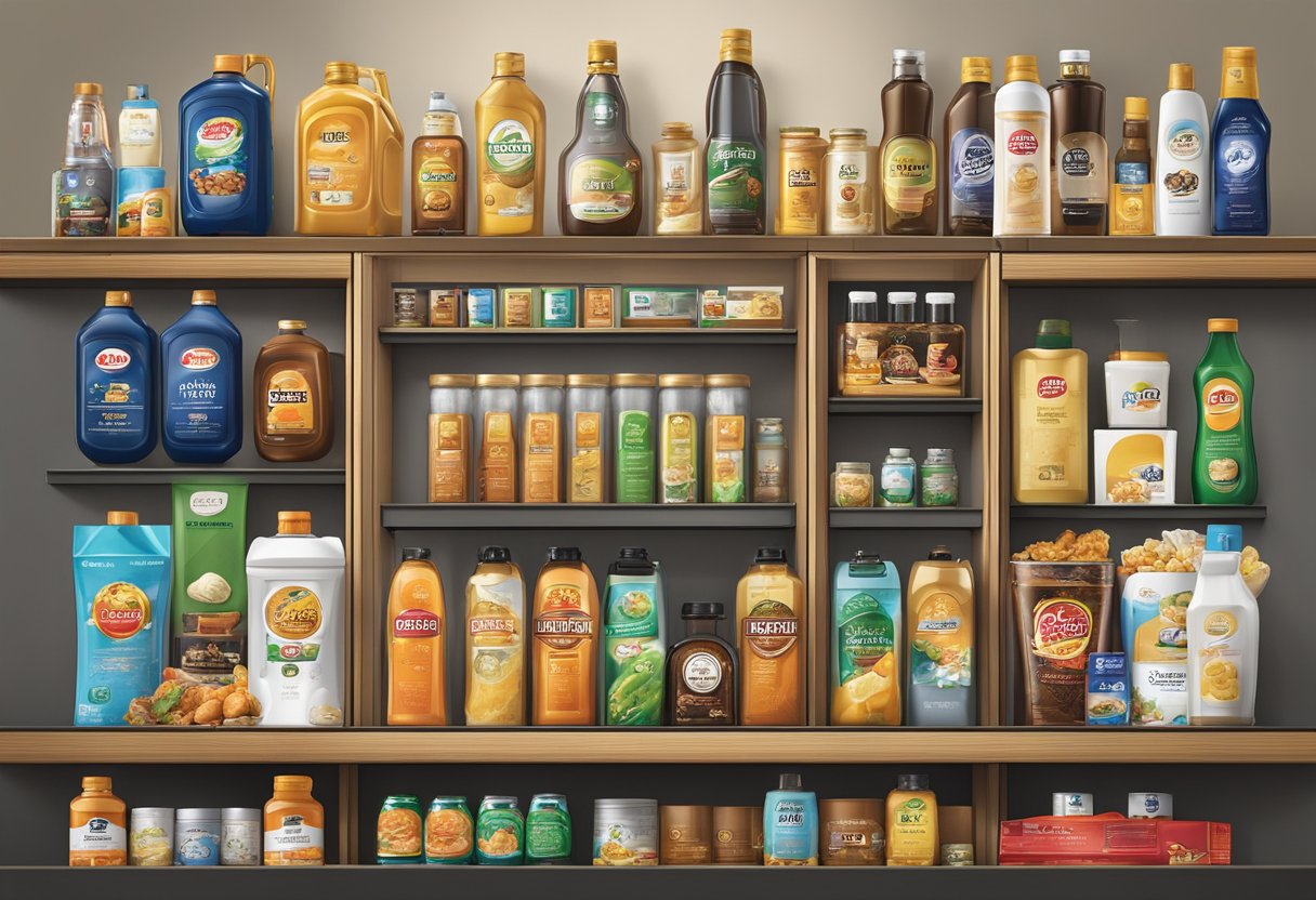 A display of diverse products and brands from JD Singapore, arranged in an organized and visually appealing manner