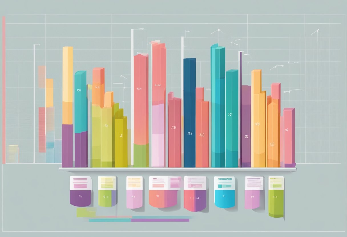 A bar graph shows Singapore statistics, with colorful columns representing various data points. The title and labels are clear and legible