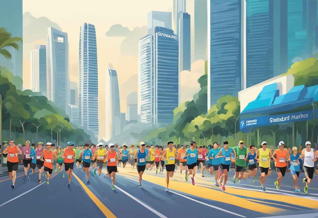 Runners race through Singapore's iconic skyline, crossing the finish line at the Standard Chartered Singapore Marathon
