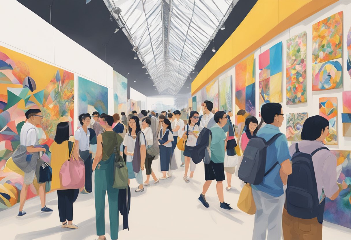 Vibrant artwork displayed at Singapore Art Week, sparking lively discussions and exchanges among attendees