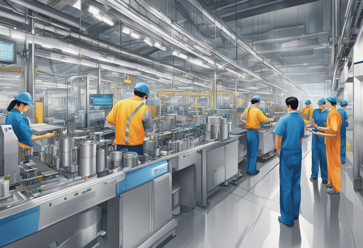 P&G's facilities in Singapore bustling with activity, with workers and machinery contributing to the city's economic growth