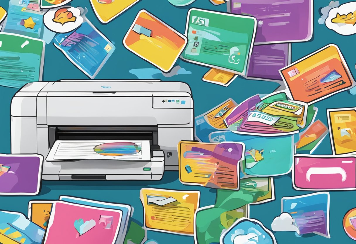 A printer spitting out "Frequently Asked Questions" stickers in Singapore
