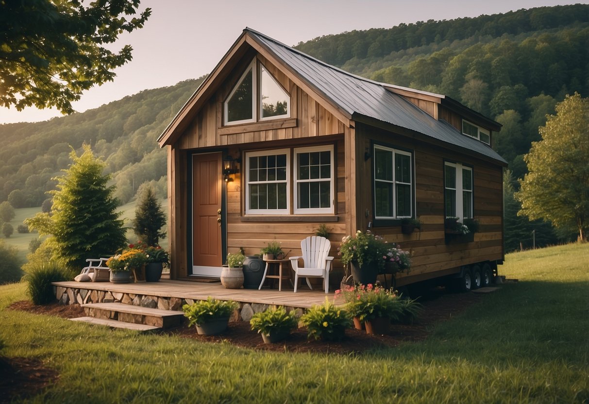 A cozy Tiny House in Tennessee, nestled among the rolling hills and surrounded by lush greenery