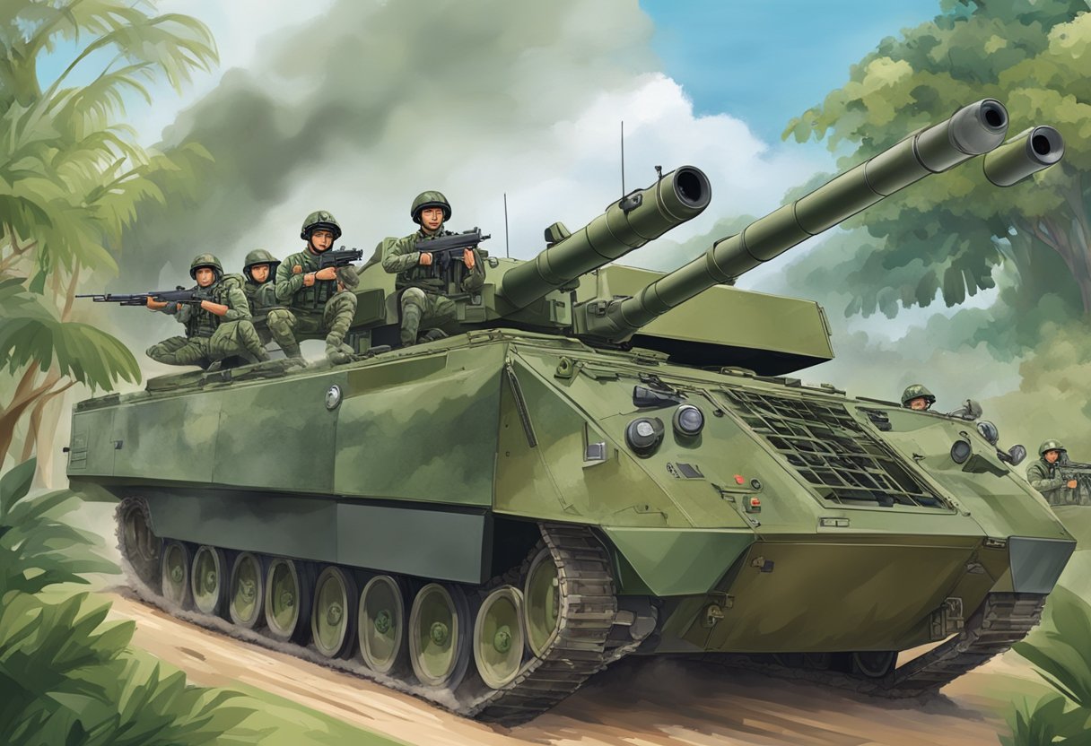 The Singapore Army showcases its operational capabilities through advanced equipment and strategic maneuvers