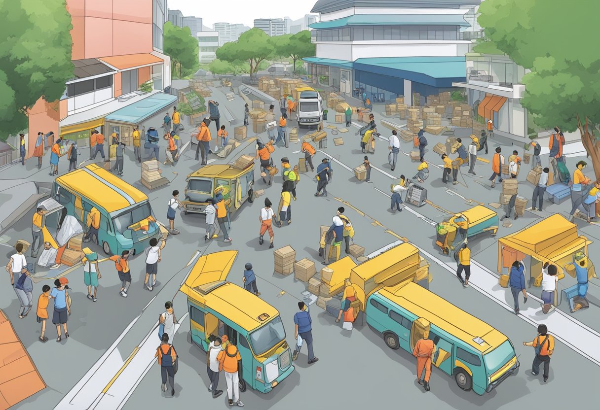People in Singapore practice earthquake drills, store emergency supplies, and follow evacuation routes