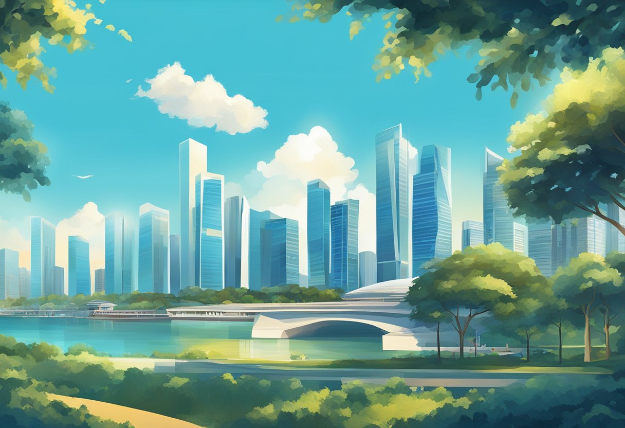 The sun shines brightly over Singapore, with clear blue skies and a temperature of 30 degrees Celsius