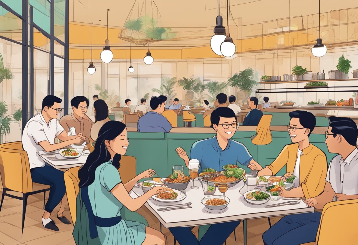 Diners savoring diverse dishes at unique restaurants in Singapore