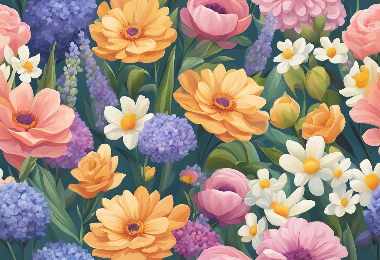A florist carefully selects and arranges a colorful assortment of fresh flowers into a beautiful bouquet