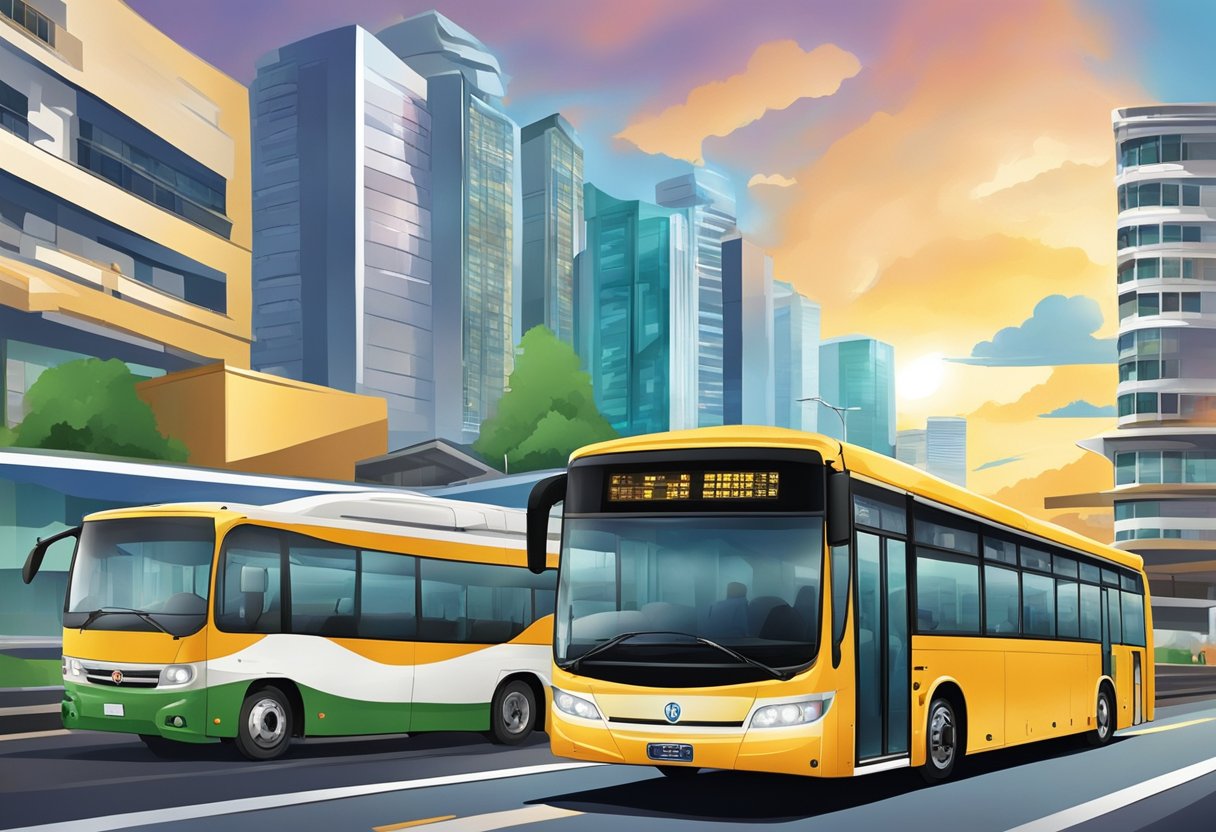 A bus travels from Singapore to Genting, passing through scenic landscapes and bustling city streets