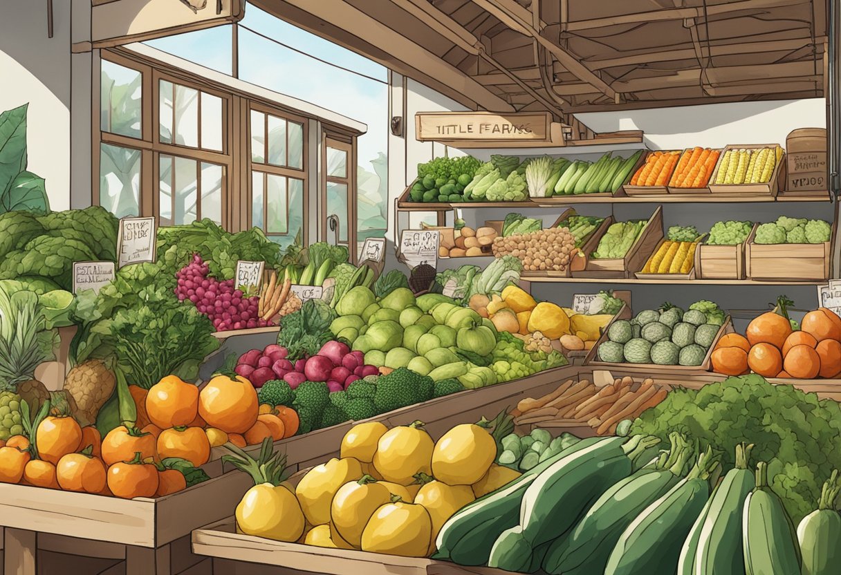 A colorful array of fresh produce and locally made goods on display at Little Farms Singapore