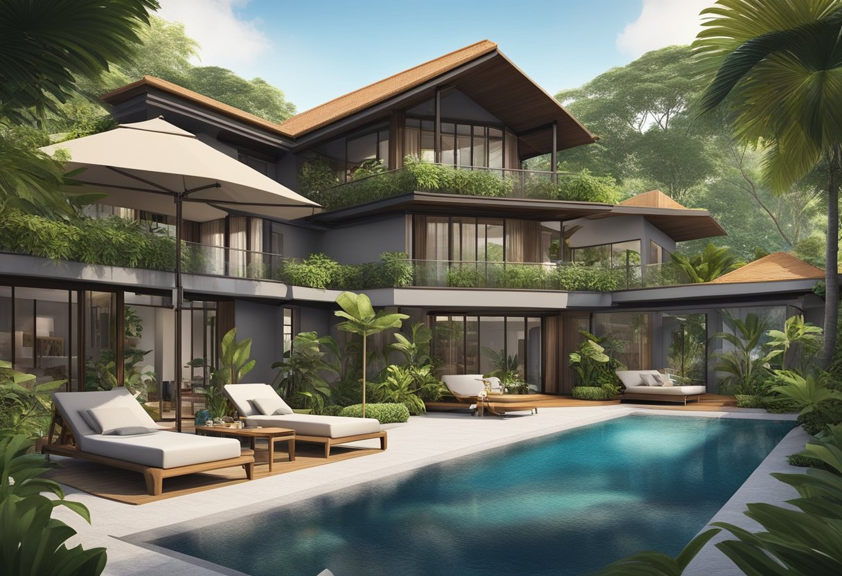 The Dream Lodge in Singapore is nestled in a lush tropical setting, with luxurious accommodations and modern amenities. The lodge features a tranquil swimming pool surrounded by vibrant greenery, creating a serene and peaceful atmosphere