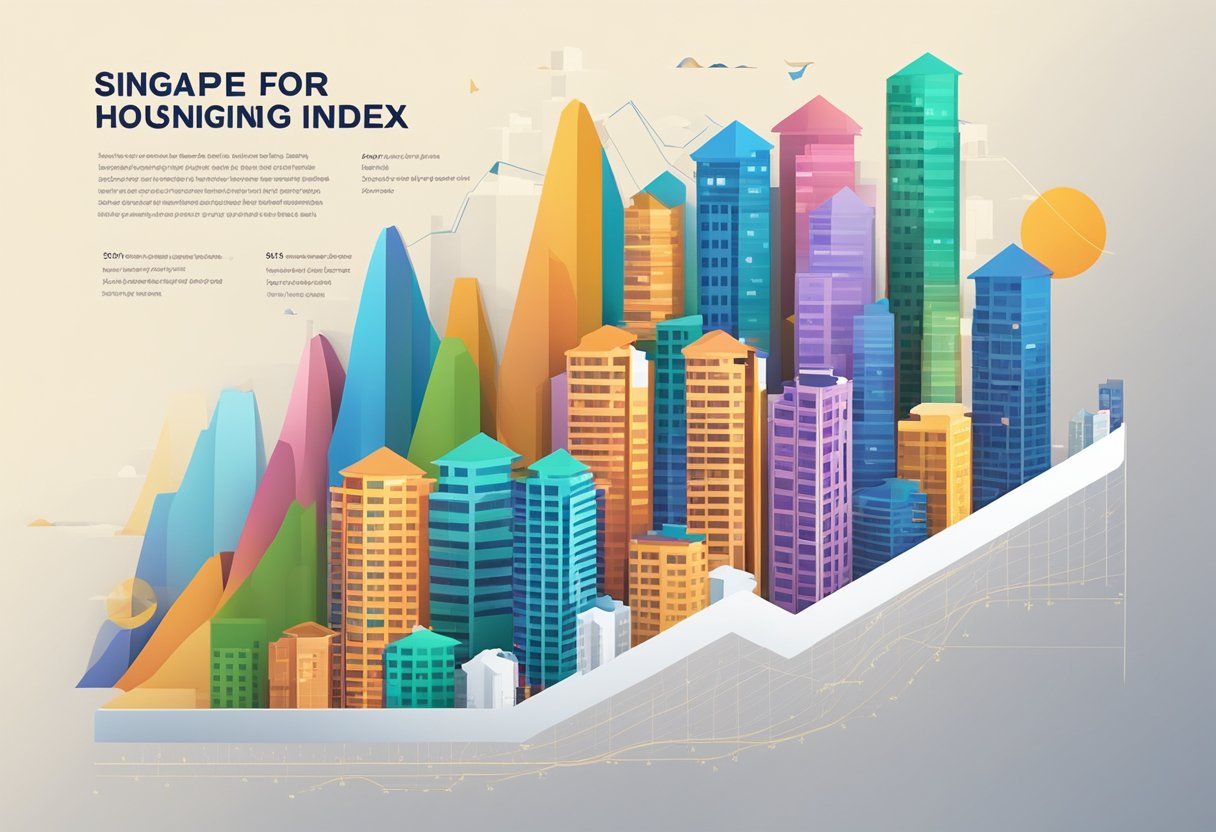 A graph showing the Singapore Housing Index trending upwards over time