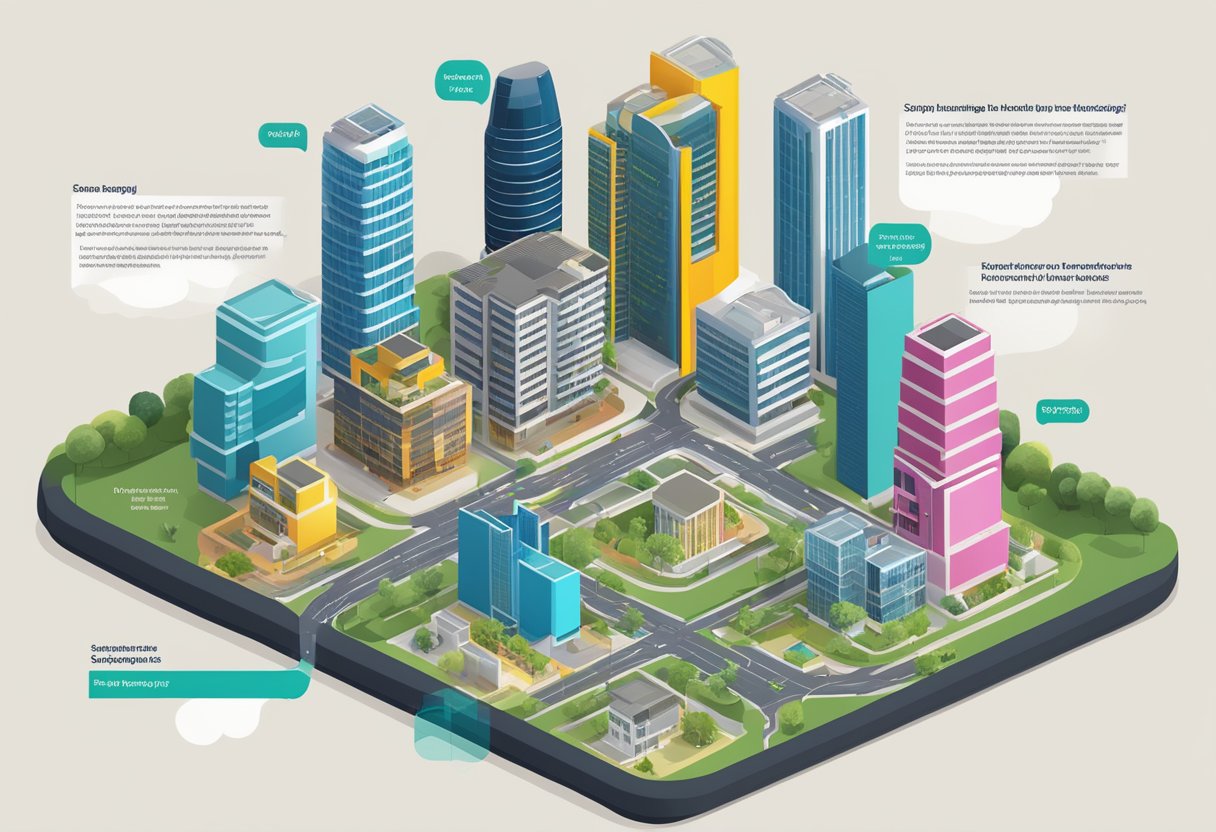A colorful infographic displaying the frequently asked questions about the Singapore housing index, with clear and concise text and relevant graphics