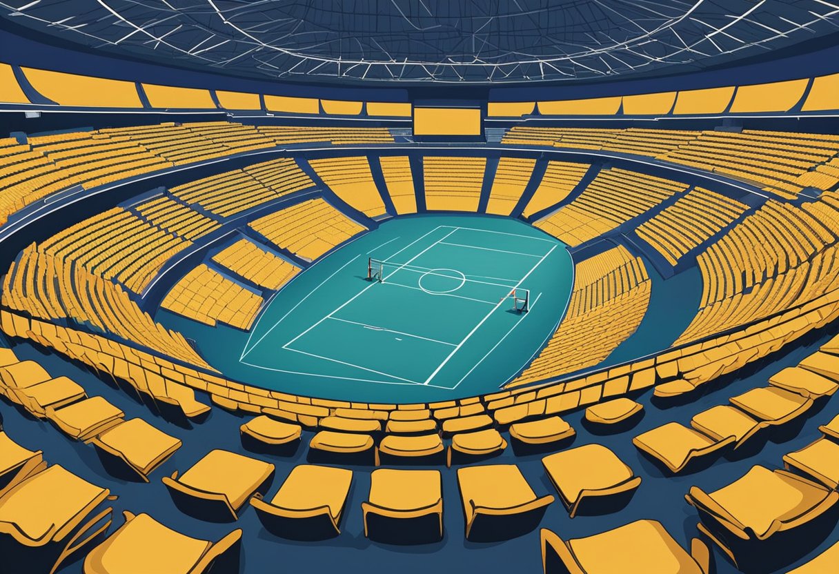 The Singapore Indoor Stadium is filled with rows of seats arranged in a circular pattern, with a clear view of the stage from every angle