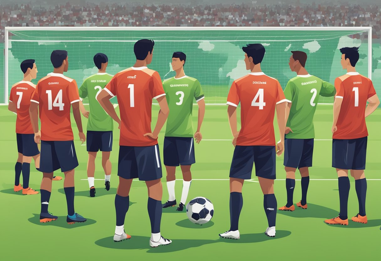 A group of football players in Singapore training on a green field with the Football Association of Singapore logo displayed prominently