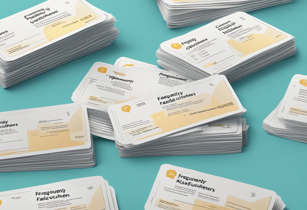 A stack of CDC vouchers with "Frequently Asked Questions" printed on them