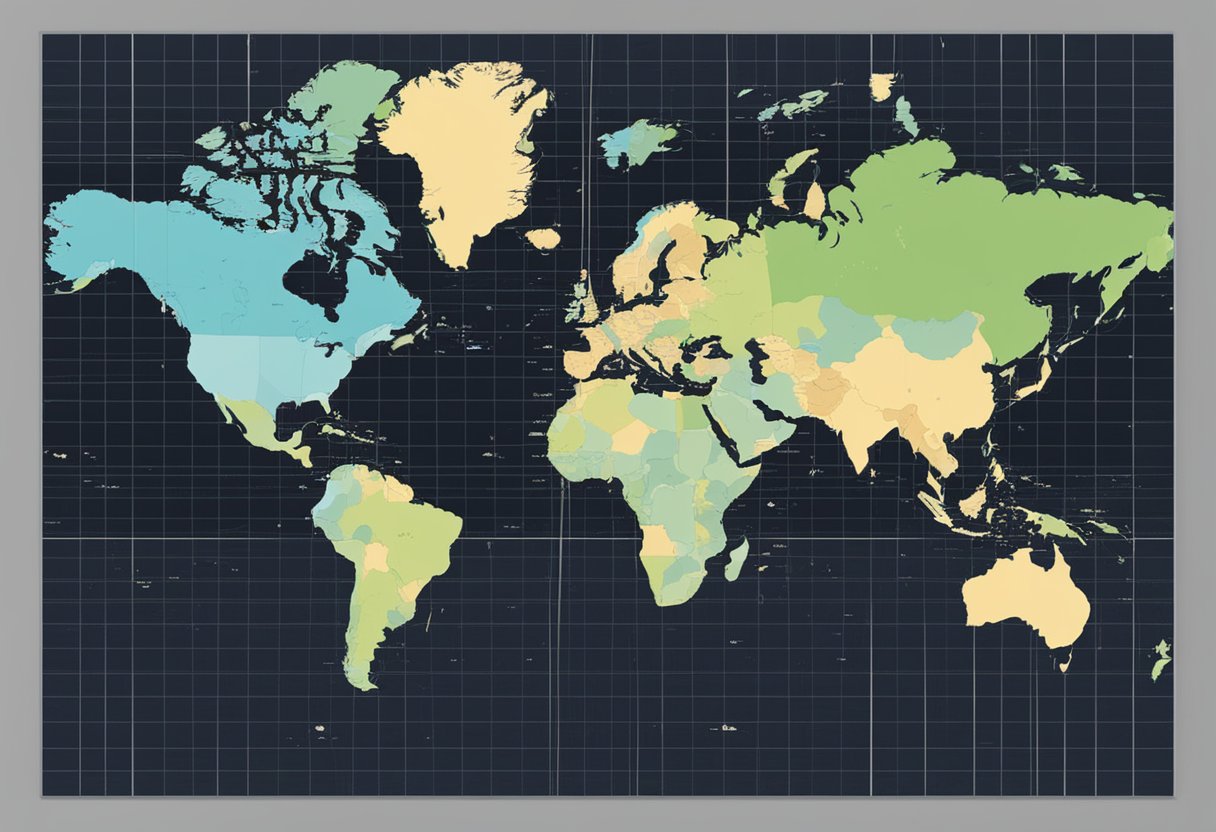 A world map with time zone lines, showing 9pm on one side and the corresponding time in Singapore on the other