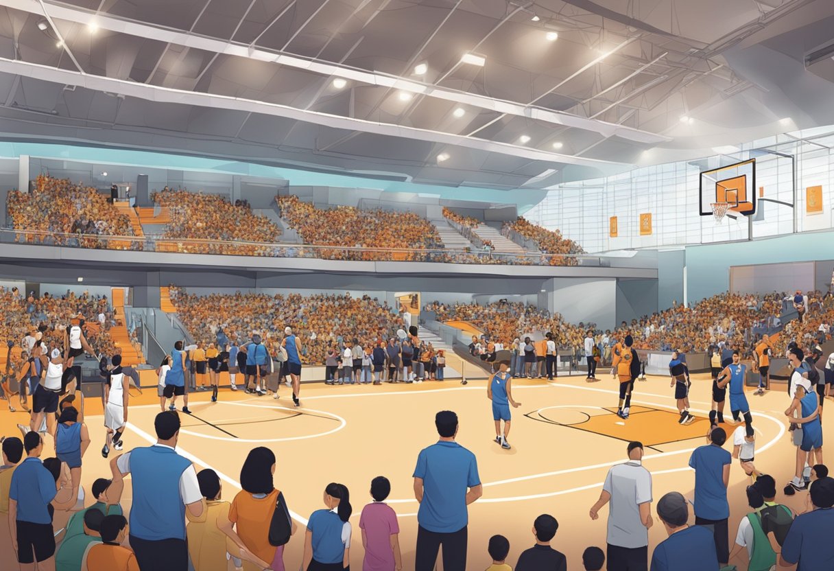 The Singapore basketball centre bustles with players and spectators, as coaches answer frequently asked questions at the front desk