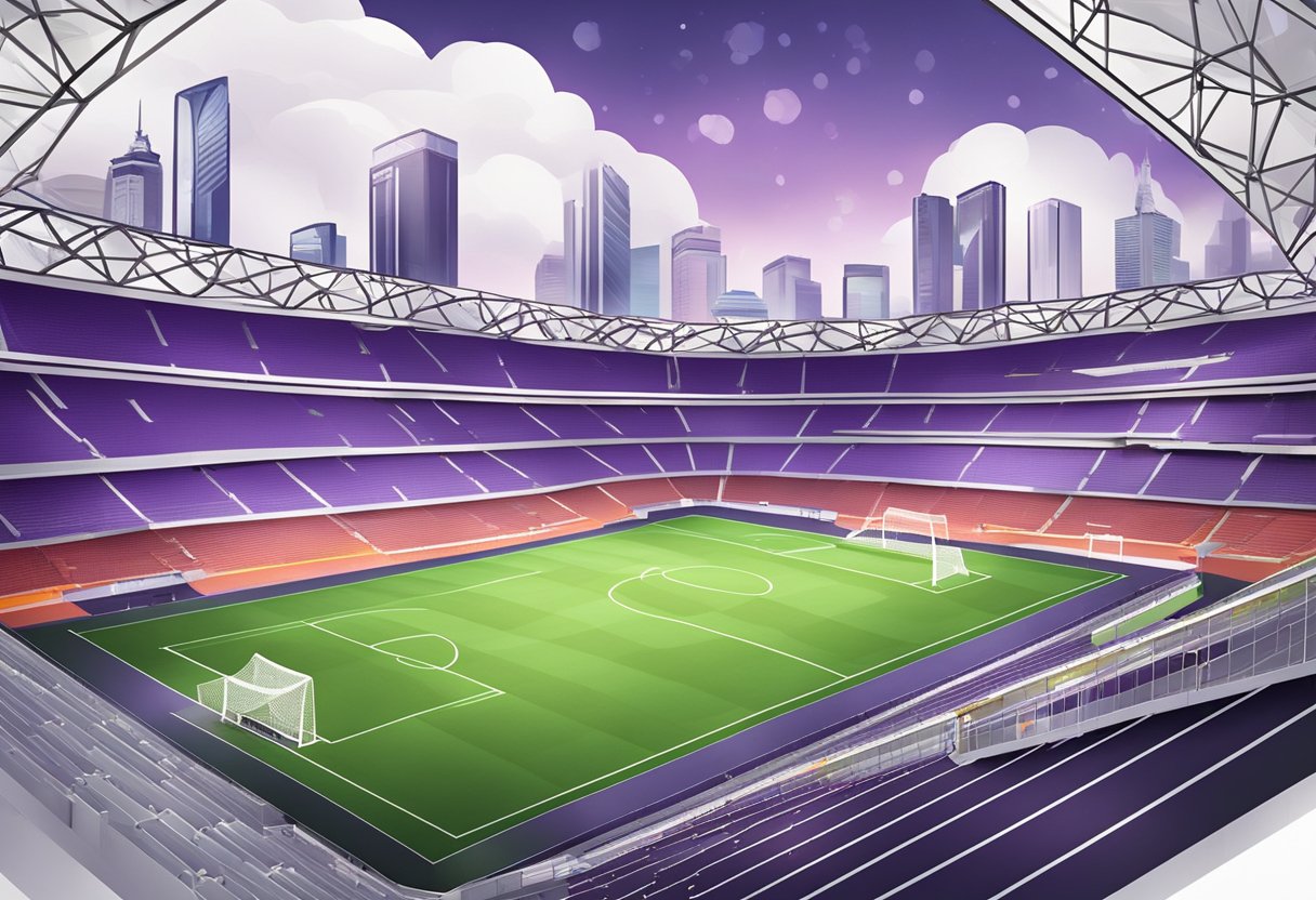 A soccer match is being broadcast on BeIN Sports Singapore, with the stadium in the background and the network logo displayed prominently