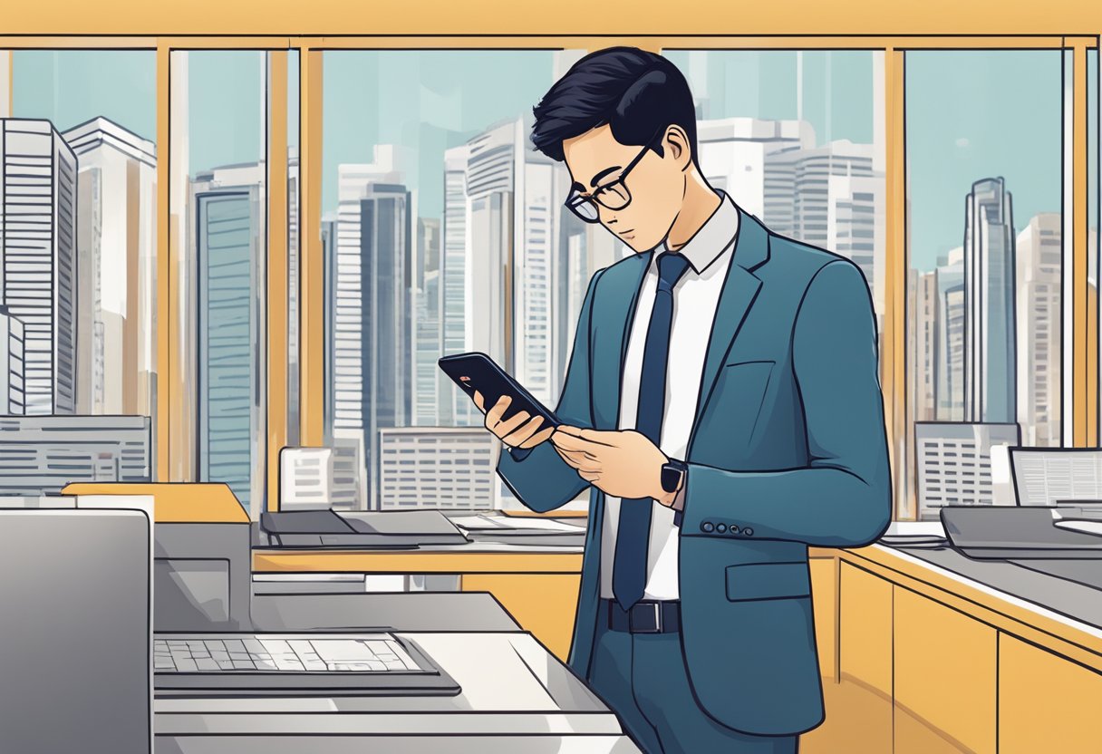 A person checking their phone for Singapore PR application status